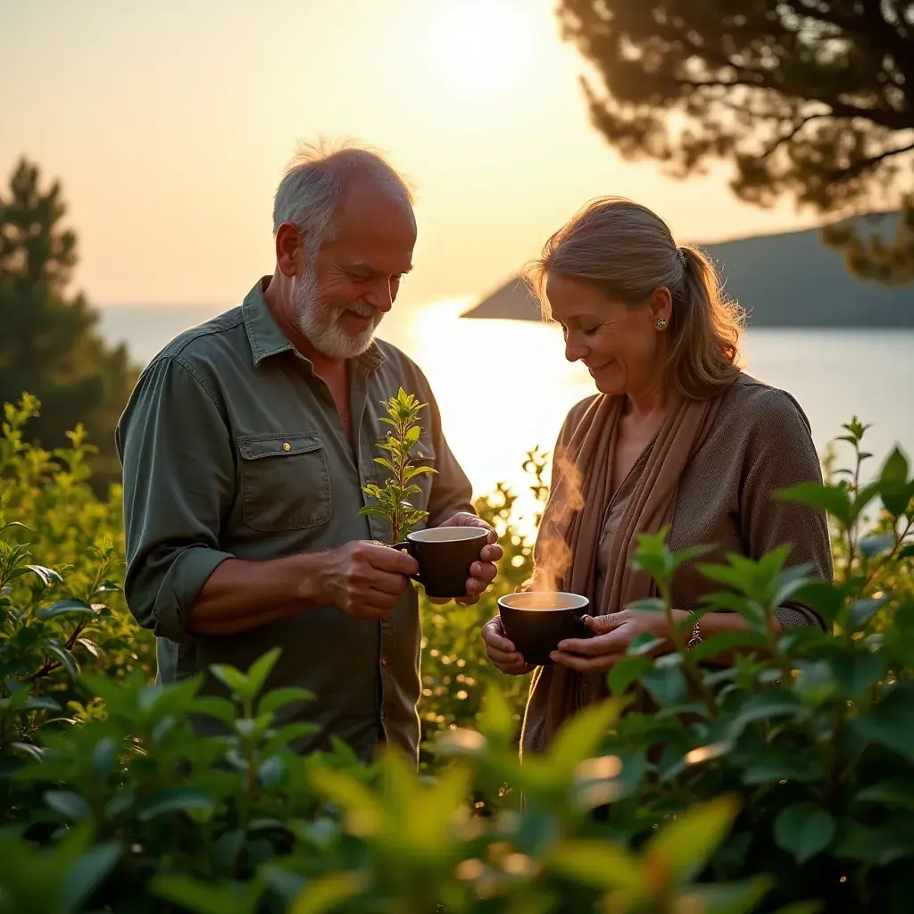 Mirisni čaj od lavande i mente u posudi na stolu